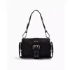 Sacs à bandoulins Nylon Femmes Axillary Fashion Rivet Ladies Sac Elegant Female Sac à main Small Underarm Black Bolsa Feminina Tapés