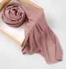 Hijabs MSL145 Kvinnor Crystal Chiffon Hijab Luxury Hijabs Scarf Shawl D240425