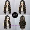 Perruques Femmes Human Hair Wig Womens Front Lace Wig Middle Sub Small Pick Dye Long Curly Chemical Fibre Headgear Wigs