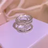 Bandringe 925 Sterling Silber Creative I-förmige geometrische, feste weiße Zirkonring für Damen Valentinstag Cupids Schwert Schmuck Geschenk H240425