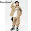 STAGE Wear Boy Street Dance Ten et pour filles Costumes Hip Hop Costumes Kid Streetwear Stage Wear Children Jazz Dance Costumes Top Cargo Jogger Pants D240425