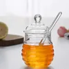 Matbesparare förvaringsbehållare 300 ml Säker glas honungsburk med blandningsstång Hållbar transparent bi H240425
