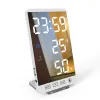 Часы 6 -дюймовые зеркальные светодиодные будильники Строительными настенными стенами цифровые часы время температура Влажность Показать USB на стол часы для спальни дома