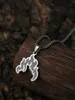 Pendant Necklaces Stainless Steel Handmade Fire Flame Burning Men Necklace For Women Jewelry Gothic