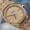 AP Movement Orologio da polso Royal Oak Series 67653or Hammer Gold Craft comunemente noto come oro gelo più brillante di quarzo femminile orologio accurato