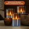 3Pcs/set LED Candle Light Electronic Battery Flickering Fake Tealight with Remote Control Timer for Christmas Wedding 240417