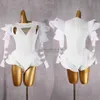 Stage Wear Gogo Dance Bodysuit DJ Leading Dance Dans Singer Stage Draag Nieuwe Stage Costumes Dames Nightclub Rhinestone Jumpsuit D240425