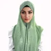 Hijabs Fashion Women Chiffon Scarf Leaf Diamond Crystal Scarf Hijab Shawls Wraps Muslim Hijab Scarf d240425