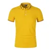 Polo Shirt Men Solid Casual Cotton Slim Fit Short Sleeve Mens 240423