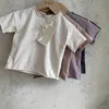 Tシャツ0〜4歳の幼児の子供の男の子の女の子服サマーコットンTシャツ短袖ビンテージTシャツ子供トップ幼児H240425