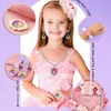 Kids Toys doen alsof schoon schoonheidsmode speelgoed simulatie make -up set sieraden kroon ketting cosmetisch onderwijs voor meisjes cadeau 240416