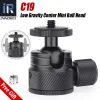 Accessories Mini Ball HeadINNOREL C19 Mount Tripod HeadCNC Metal Low Profile Ballhead 360° Pan 90° Tilt for Phone/DLSR Camera/Mini Holder