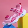 Sandales Summer Marque Chaussures de plage non glissées Enfants Sandales Girls Chaussures décontractées Kids Fleurs Princesse Chaussure plate taille 29-38 240423