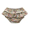 Shorts Sommer Blumen -Spitzenrock -Shorts für Kinder Kleidung Baumwolle atmungsaktive Kinder Doppel Rüschen Shorts Kleinkind Girls Bloomers H240425