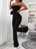 Jumpsuits für Frauen ROMPER 2024 Sommer Neue Damen Bustier Jumpsuit Temperatur Elegante Feste Farbe One -Stück Hosen Beine Ultra dünner Hüftlift Jumpsuit Y240425