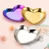 1Pc Nail Palette Heart Shape Metal Nail Art Display Tray Board Holder Gel Polish Manicure Storage Plate Tool