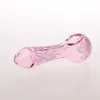 Retail en stock L10,5 cm de couleur rose Style de fleur de fleur Pipe à main tabagisme / tuyau à main en verre à fumer / tuyau de tabac en verre personnalisé