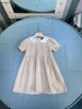 New baby skirt White lapel Princess dress Size 110-160 CM kids designer clothes summer high quality Logo printing girls partydress 24April