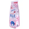 Milk Cartoon Pencil Case Pu Pen Bag Stationery Pouch for Student Red