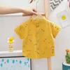 Pakken zomer Baby jongenskleding set schattige bedrukte gedrukte t-shirts met korte mouwen rompers overalls 2pcs pakken peuter kinderen mode kostuum