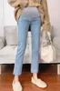 MATERNITY Bottoms Stretch Denim Maternity Straight Jeans printemps automne 9/10 longueur crayon pantalon du ventre pour femmes enceintes