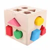 13 holes baby kleur herkenning intelligentie speelgoed bakstenen houten vorm sorteer kubus cognitieve en bijpassende blokken voor kinderen5990188