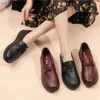 Casual Shoes Spring Leather For Women 2024 Flat Oxford Retro Comfortable Single Soft Bottom Ladies Mom Zapatos De Mujer