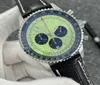 46 mm di qualità B01 Navitimer Watch Chronograph Quartz Movimento in acciaio Mint Verde Verde Verde Verde 50 ° Anniversario Orologio Watch Pelle 5387673