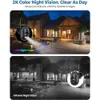 Wireless Outdoor Security Camera with Battery, Solar Powered, Color Night Vision, Weatherproof, Home Surveillance Cameras Outside