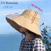 Sommarbredd sunhattkvinnor vikbar reseförpackbar hink hatt japansk uv solskyddsmedel bomullslinne strandhatt fiskare hatt 240419