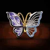 Pierścienie zespołowe luksus 925 srebrny ślub dla kobiet emalia słodki elegancki motyl niebieski cyrkon imprezowy prezent biżuterii H240425