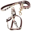 Dog Collars Leashes Step In Harness Leash Set Classic Brown Plaid Pattern Pet Collar With Metal Claw Prints Charm Soft Adjustable Dhdze