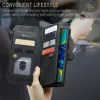 Casos Case de cuero de billetera retro para Xiaomi Redmi Nota 9 10Pro Max Nota 9S 10S 9PRO Múltiple Tasco de tarjetas Cubierta de correa para la mano de la cremallera