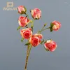 Decoratieve bloemen 7 hoofden roze kunstmatige bloem roze bruiloft tuin tafel boeket arrangement home party nep planten simulatie decoratie