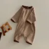 One-Pieces 2024 Baby Girls Boys Romper Rainbow Long Sleeves Cotton Kids Pullover Jumpsuit Newborn Cute Clothes Baby Outfit Accessories