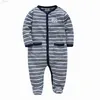 Rompers Honeyzone nowonarodzone ubrania chłopięce chłopiec rompers Stripe Pełny rękaw karetka karetka karetka jongen niemowlę kombinację kombinezonu piżamą bebes d240425