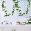 Decoratieve bloemen 2 pc's kunstmatige woning decor ochtend glorie hangende bruiloft wijnstok decoratie nep slinger plastic plastic