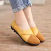 Casual Shoes 2024 Spring Women Sneakers Leather Suede Patchwork Ballet Flats Ladies Slip On Loafers Plus Size 43 44 WSH3203