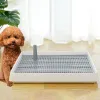 箱子犬ピーパッドホルダーメッシュトレーニングトイレ再利用可能なトイレトレイ屋内屋外旅行子犬と小さなサイズの犬のために簡単にきれいにする