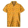 Herren lässige Hemden Banane Orange Pitaya Obst Grafik Hemd Männer 3D -Print Hawaiian Shirts Tops Hawaiian Beach Kurzarmknopf Lapel Aloha Bluse 240424
