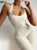 حللا للسيدات rompers kliou striped Sporty Harter Halter Rompers Women Casual Active Wear playsuit playsuit athleisure playsuits y240425