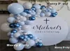 100pcs pastel makarna mavi beyaz balonlar çelenk kemer kiti metalik mavi balonlar düğün doğum günü bebek duş partisi dekorasyon q16375287