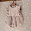 Rompers babymeisjes kleren ruche bodysuit peuter één stuk warme outfit H240425