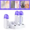 Waxing 3PCS Base Electric Wax Heater Set Depilatory Heater Hair Removal Waxing Machine Waxing Warmer Roll on Wax Heater Roller Epilator