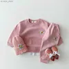 Ensembles de vêtements en bas âge pour bébé fille fille vêtements à capuche Coton Sport Suit Boy Infant Long Manche 1-5 ans Spring Automne Tracksuit Kids Clothingl2404