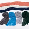 Hijabs 70*180 см простых пузырьков шифоновый шарф хиджаб для женщин жемчужного хиджаба Шал с твердым цветом головы женский хижаб шарфы Foulard Veil D240425