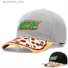 Bollmössor Pizza Baseball Hat Mens Bite Mark Peak Design Truck Hat Mens 2024 Casual Sun Hat Cotton Justerable Button Hat Mens Q240425