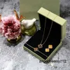 Cleef Fashion Brand Single Flower Agate Gold Clover Necklace Bracelet Earring Set 4/four Designer Jewelry for Women