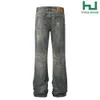 American Heavy Industry Wash Water Cut Old Jeans Men and Women China-chic Loose Versatile Straight Pants