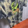 tshirts for mens Original High Street Washed Cotton Tie Dyed Trendy T-shirt Summer Couple Short Sleeve Men's Clothing